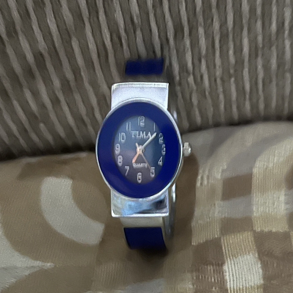Tima Women's Blue and Silver Watch